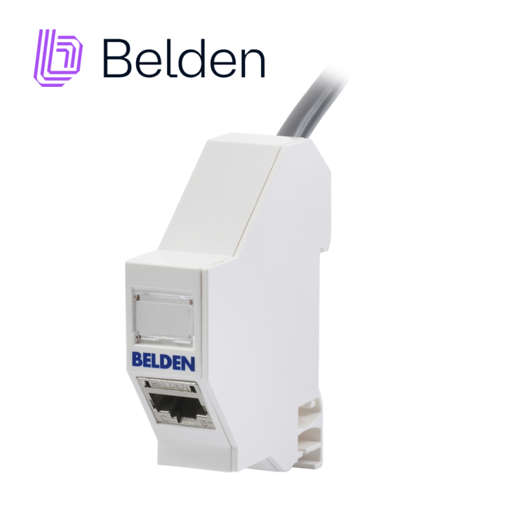 Placa de Pared / Faceplate 1 puerto para conectores Keystone UTP y FTP para riel DIN BELDEN E100K22 009S1