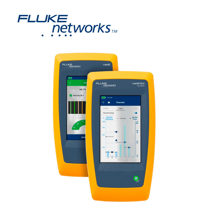 Comprobador de cableado red y Wi-Fi calificación hasta 10GBASE-T Wi-Fi 6E Prueba PoE bajo carga FLUKE NETWORKS LIQ-DUO-H6-MX