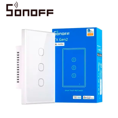 Apagador de pared táctil inteligente interruptor táctil de pared 3 canales táctil WiFi 2.4GHz SONOFF T6-3C-120M