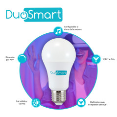 Foco inteligente Wi-Fi 2.4 Ghz RGB multicolor Control desde app DUOSMART S10