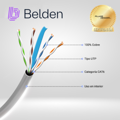 Cable UTP Categoría 6 Categoría 6 350 MHz 4 PARES BELDEN 2412 008A1000