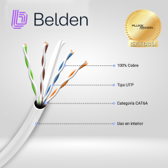 Cable UTP Cat6A Categoría 6A 4 pares 23 AWG BELDEN 10GXS12 0091000