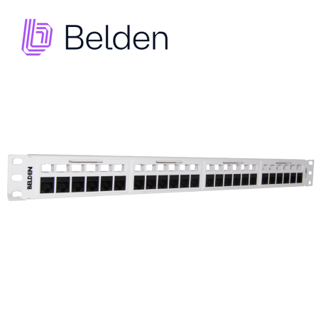 Patch panel de conexión CAT6 RevConnect 24 puertos 1U CAT6 24 puertos 1U BELDEN RV6PPF1U24WH