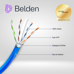 Cable UTP Cat6A Categoría 6A 4 pares 23 AWG BELDEN 10GXW12 0061000