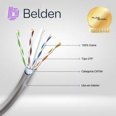 Cable UTP Cat6A Categoría 6A U/UTP 4 pares BELDEN 10GXW12 0081000
