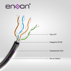 Cable UTP Cat5e Cat5e 24 AWG Sin blindaje ENSON 12251B305