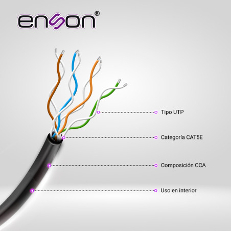 Cable UTP Cat5e Cat5e 24 AWG Sin blindaje ENSON 12251B305
