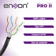 Cable UTP Cat5e 305 metros Categoría 5e 100% cobre ENSON 13152B305