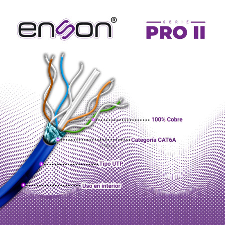 Cable UTP categoría 6A Categoría 6A 4 pares U/UTP Calibre 23AWG ENSON 12264L305