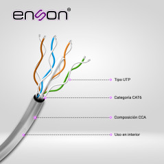 Cable UTP categoría 6 UTP Categoría 6 4 pares ENSON 12261G305
