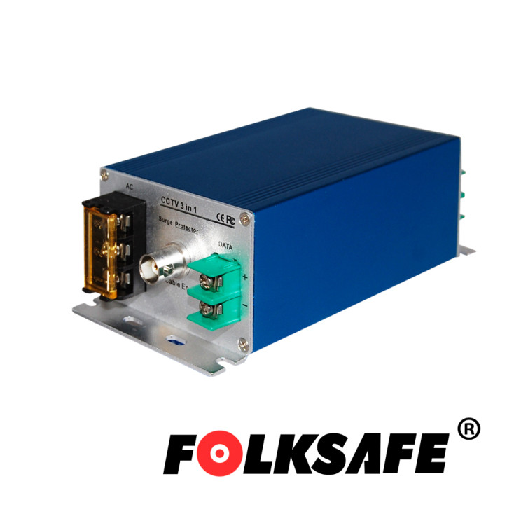 PROTECTOR CONTRA SOBRETENSIONES FOLKSAFE FS-SP3001VPD/24 , PROTEGE CONTRA SOBRETENSIONES DE HASTA 10KA EN VIDEO(BNC), 20KA EN VO