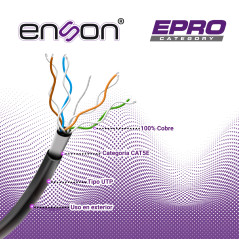 Cable UTP categoría 5E para uso exterior Cat5E Uso exterior Con gel ENSON EPRO-CAT5E-OUGEL