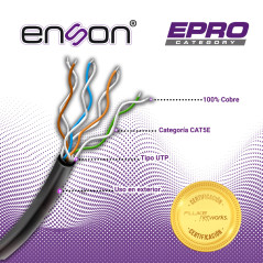 Cable UTP Cat5E uso exterior Cat5E Uso exterior Conductor sólido 24 AWG ENSON EPRO-CAT5E-OU