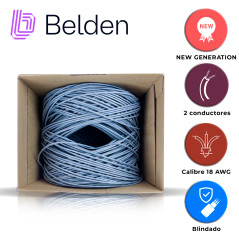Cable de audio comercial y de seguridad Riser-CMR Riser-CMR 2 conductores 18 AWG BELDEN 5300FE 008U1000