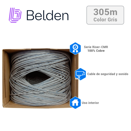 Cable de seguridad y sonido Riser-CMR 4 conductores 18 AWG BELDEN 5302FE 008U1000