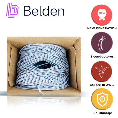 Cable de audio comercial y de seguridad Riser CMR 3 conductores 18 AWG BELDEN 5301UE 008U1000