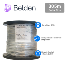 Cable de audio comercial y de seguridad Blindado 3 Conductores Calibre 18 AWG BELDEN 5301FE 0081000