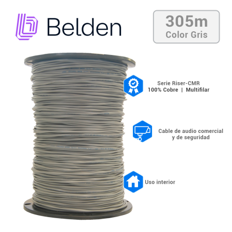 Cable de audio comercial y de seguridad Uso interior 2 conductores 22 AWG BELDEN 5500UE 0081000