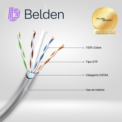 Cable UTP Cat6A 625 MHz 4 pares 23 AWG BELDEN 10GXS12 0081000