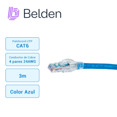 Patchcord UTP Cat6 UTP Categoría 6 10 pies 3 m BELDEN C601106010