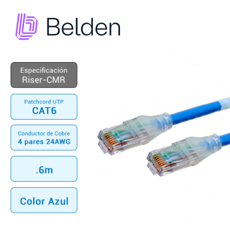 Patch cord UTP Cat6 UTP CATEGORIA 6 CMR BELDEN C601106002
