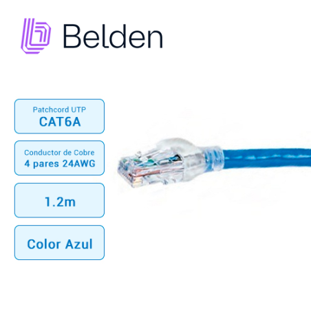 Patch cord UTP categoría 6A UTP Categoría 6A 4 pares 24 AWG BELDEN CA21106004