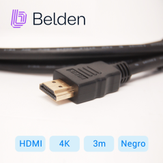 Cable HDMI Alta velocidad 4K UHD 30Hz 1080p 60Hz BELDEN HDE003MB