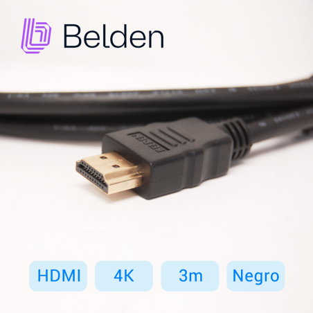 Cable HDMI Alta velocidad 4K UHD 30Hz 1080p 60Hz BELDEN HDE003MB