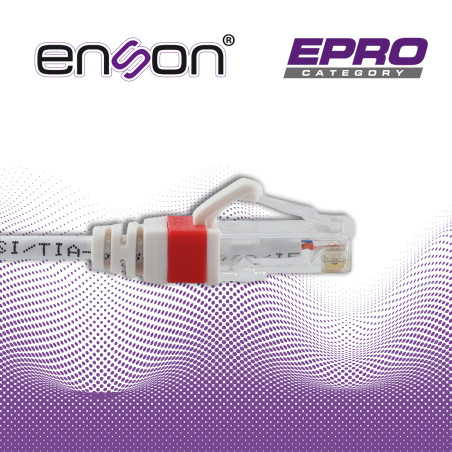 Patchcord RJ45 Cat6 Categoría 6 Longitud 90cm Ultradelgado 28 AWG ENSON EPRO-6PC90-WH