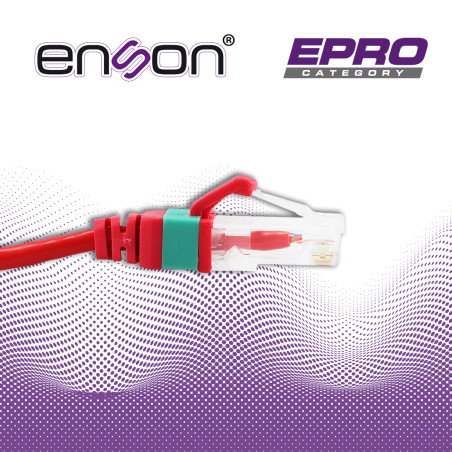 Patchcord RJ45 Categoría 6 Ultradelgado 28 AWG ENSON EPRO-6PC90-RD