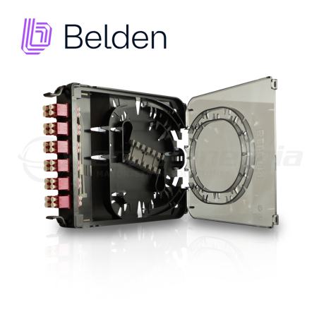 Cassette de empalme fibra óptica OM4 12 puertos LC Duplex BELDEN FC4X12LDFS
