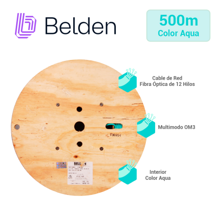 Cable de fibra óptica multimodo interior 12 hilos OM3 multimodo BELDEN FI3D012R9