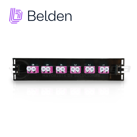 Panel de fibra 6 adaptadores LC 12 hilos Multimodo OM4 BELDEN FF4X06LD