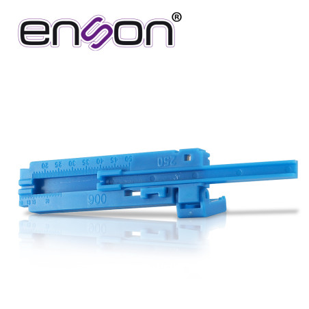 Base para medir corte de fibra óptica para cable de fibra de 900 micras y 250 micras ajustable con graduación de ENSON ENS-FLD
