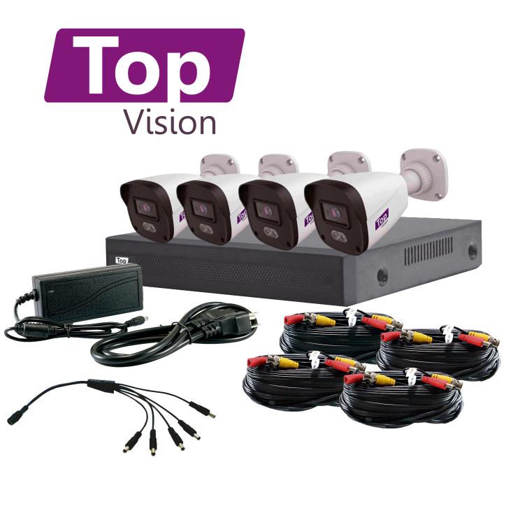 KIT 4X4 TOP24ADLKIT TOPVISION INCLUYE 1 DVR XVR-204AI 4CH 1080 LITE AUDIO POR COAXIAL O UTP / ANALITICA BASICA INTEGRADA SMD / C