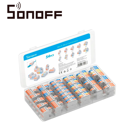 Conectores de empalme rápido kit de 54 conectores empalme rápido diseño tipo palanca SONOFF D1-2