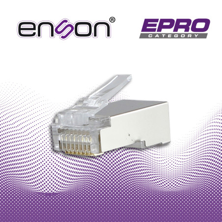 Plugs RJ45 pass-thru blindado para cable UTP Cat5E ENSON EPRO-SPLUG5E-50