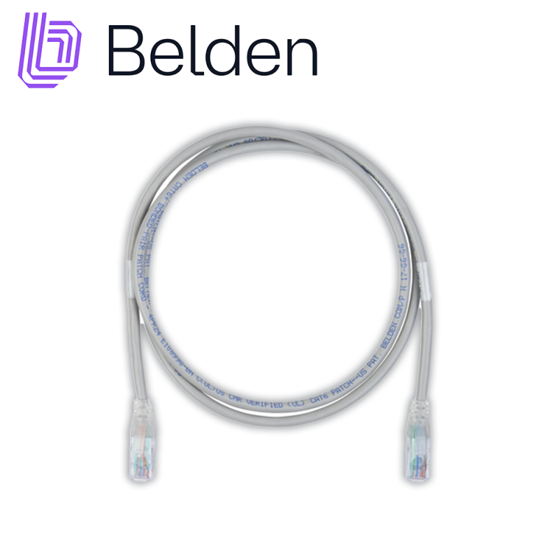 PATCH CORD DIAMETRO REDUCIDO UTP CAT6+ BELDEN C6D1108004 / INTERIOR / GRIS / 4 PARES / 28 AWG / FORRO PVC / CMR / 4 PIES 1.2 MET