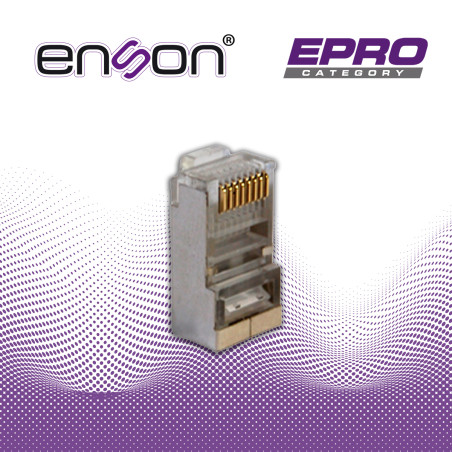 Conector plug RJ-45 blindado categoría 5e Categoría 5e Conductores calibre 24 AWG Blindado ENSON ENS-SRJ45-CAT5E