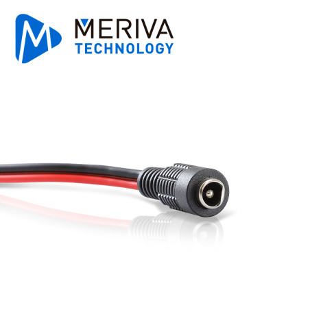 Videovigilancia analógica calibre 22 AWG conector 2.1 x 5.5 mm DC Power extra largo MERIVA TECHNOLOGY PIGTAIL C-HEMBRA
