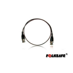 CABLE DE VIDEO BNC60 FOLKSAFE, COAXIAL DELGADO COLOR NEGRO, COMPATIBLE CON TECNOLOGIAS ANALOGAS Y HD, 60CM DE LARGO CON CONECTOR