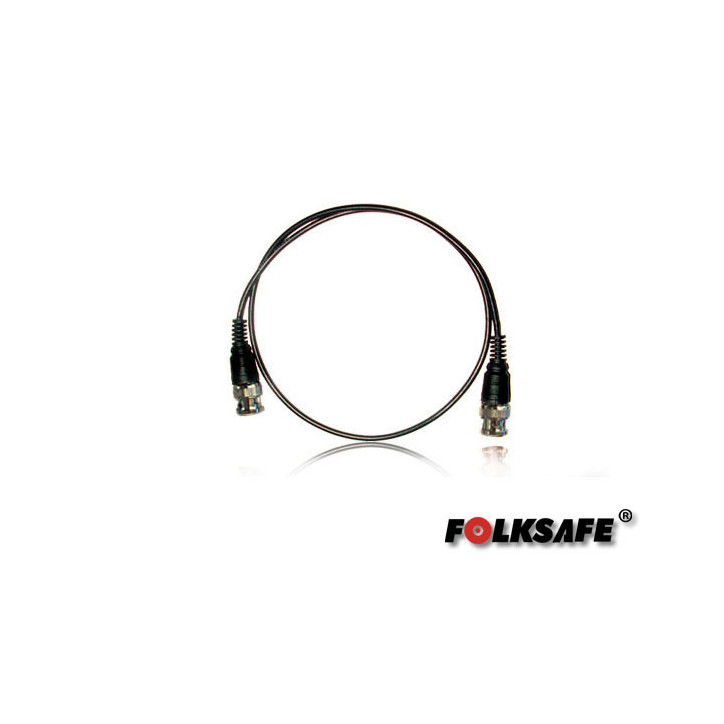 Cable de video coaxial coaxial delgado 60 cm de largo con conectores BNC macho a macho FOLKSAFE BNC60