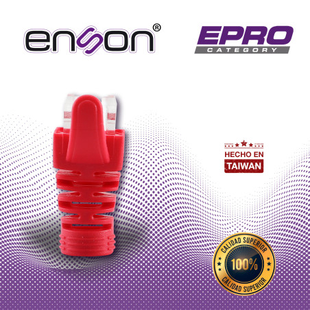 Bota para conector RJ45 para conectores RJ45 Categoría 5 y 6 protección de pestañas ENSON EPRO-BOOT-RD