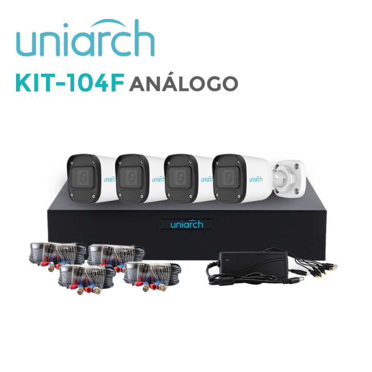 KIT de videovigilancia analógica 4x 2MP UNIARCH KIT-104F KIT de videovigilancia analógica 4x 2MP UNIARCH KIT-104F