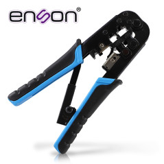 Pinza crimpeadora para conectores RJ45 y RJ11 Compatible con Cat5E y Cat6 Crimpea conectores de 8 y 6 ENSON PINZA ENS-NT02