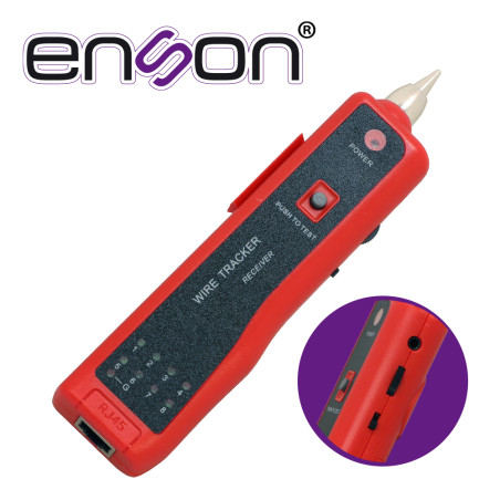 Generador de tonos / Tester probador de cable Generador de tonos RJ45/RJ11 Incluye audífonos ENSON ENS-TS02