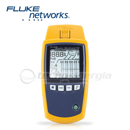 Verificación verificación de PoE muestra clase de PoE 1 8 detección de switch activo hasta 10G FLUKE NETWORKS MS-POE
