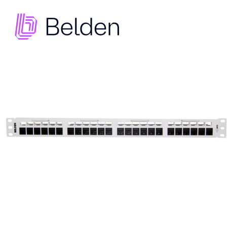 PATCH PANEL, REVCONNECT CAT6 BELDEN RV6PPF1U24WH 24 PUERTOS RJ45 (PRECARGADO) COLOR BLANCO 1 UNIDAD DE RACK HERRAMIENTA COMPATIB