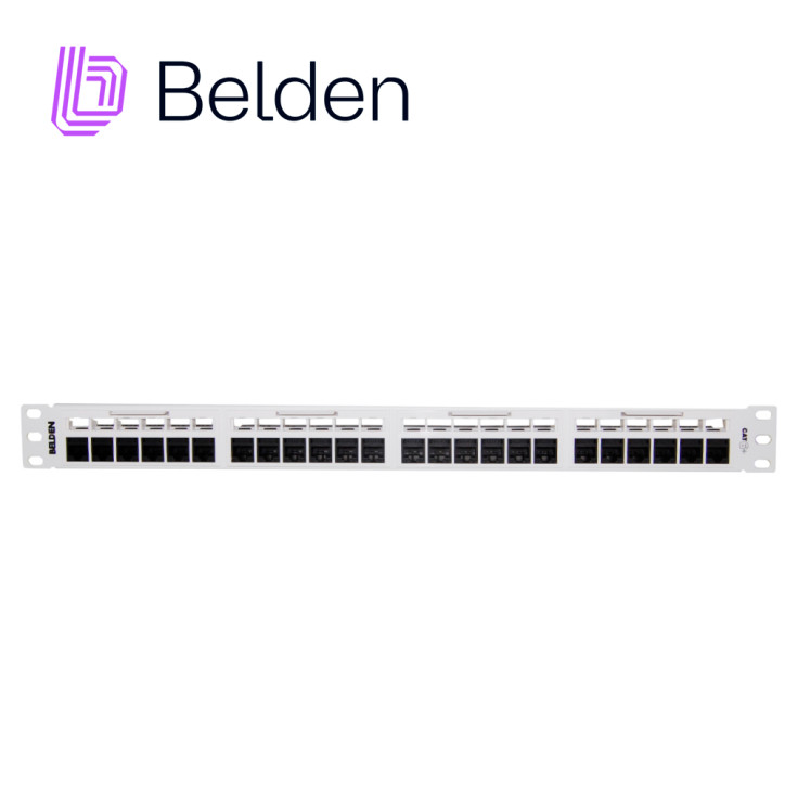 PATCH PANEL, REVCONNECT CAT6 BELDEN RV6PPF1U24WH 24 PUERTOS RJ45 (PRECARGADO) COLOR BLANCO 1 UNIDAD DE RACK HERRAMIENTA COMPATIB