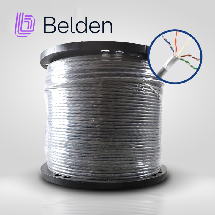 CABLE UTP CAT6A BELDEN 10GXW12 0081000 / INTERIOR / GRIS / 500MHZ / 4 PARES / 23 AWG / FORRO PVC / CMR / CERTIFICABLE / BOBINA /